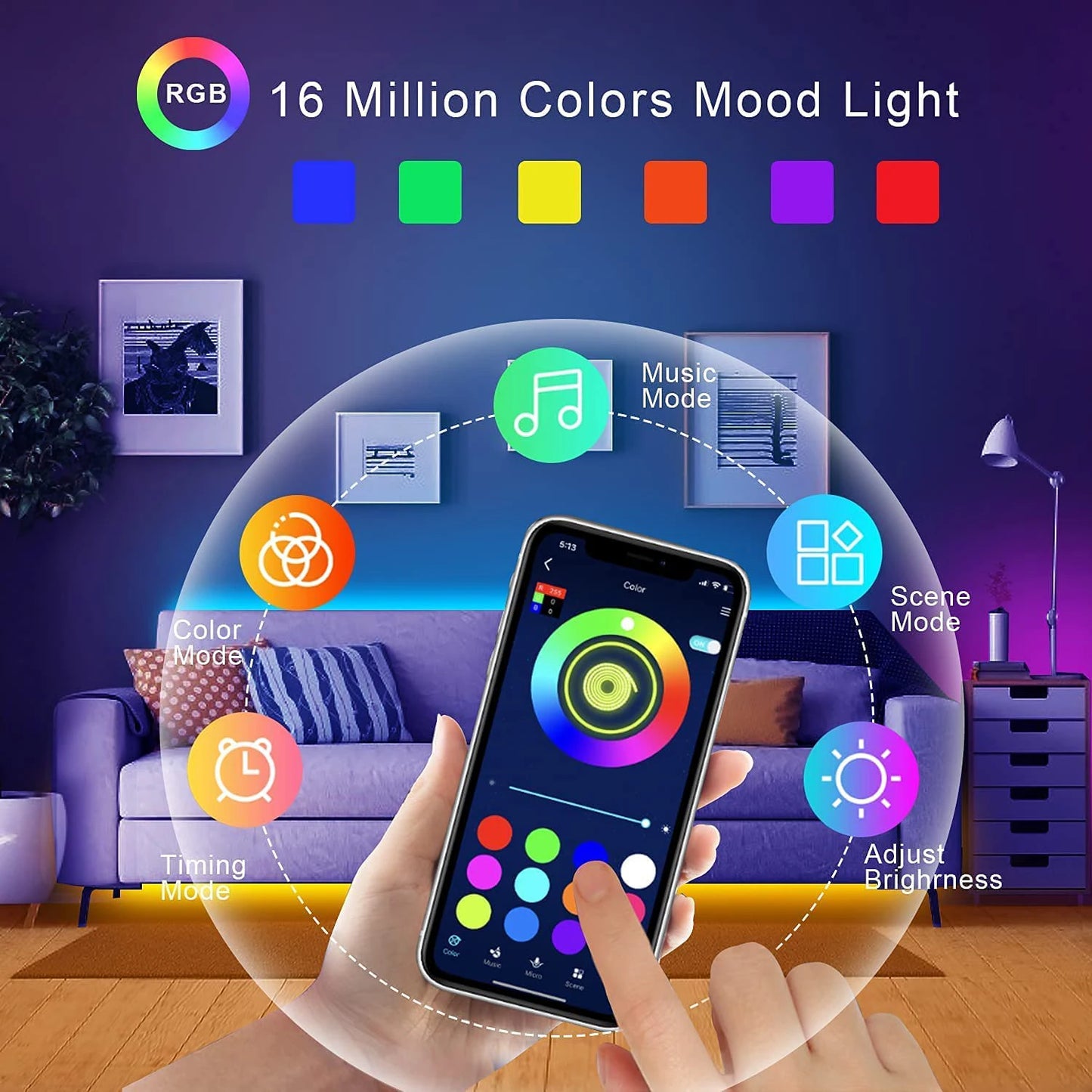 Krenyx™ Smart Ambient LED Strip Lights